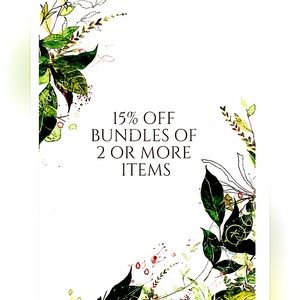 Bundle 2 or more items for offer of 15% off order!💕